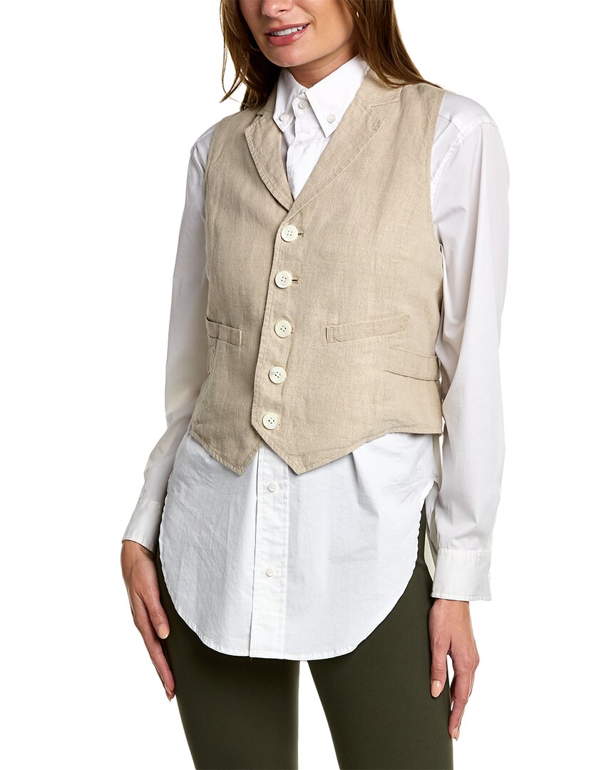 Shop Alex Mill Mathilde Linen Vest In Brown