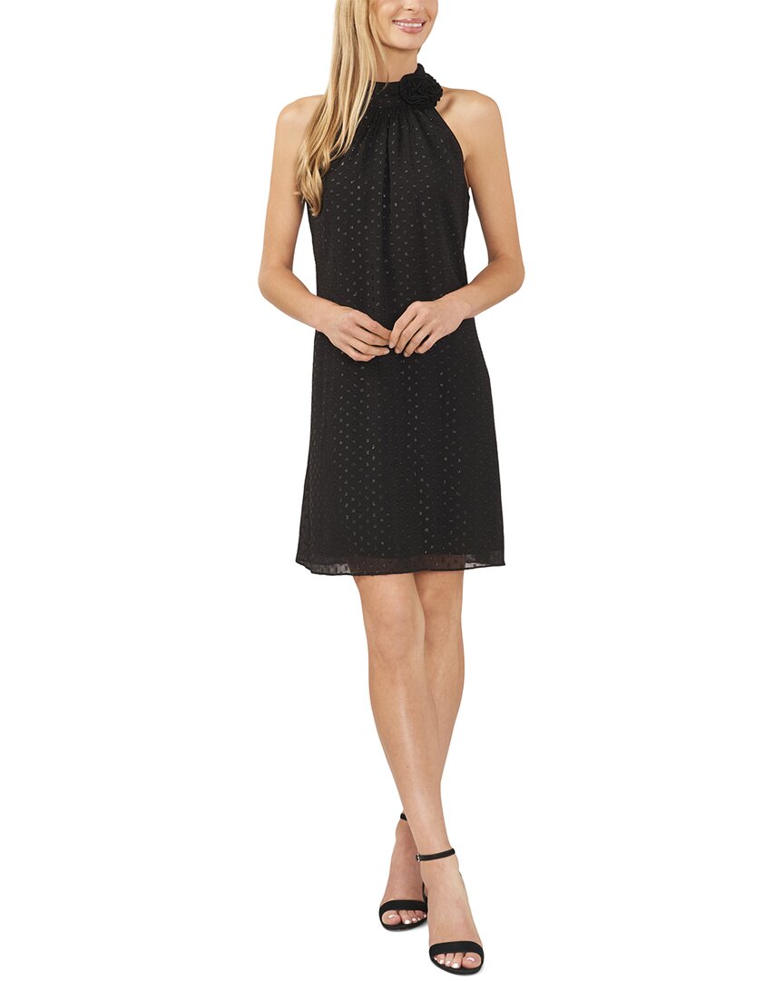 Shop Cece Sleeveless Halter Dress With Rosette In Black