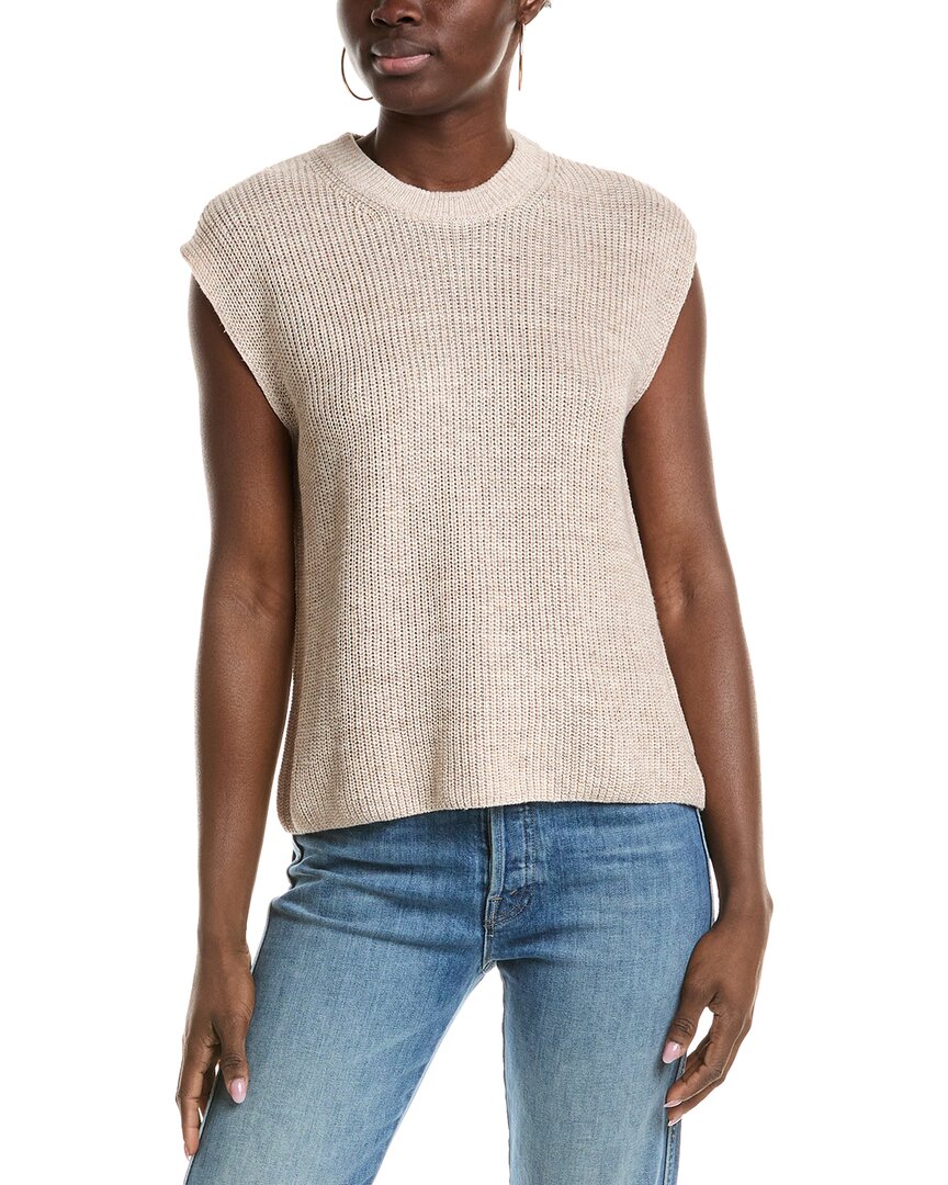Velvet By Graham & Spencer Gardena Linen Sweater In Brown