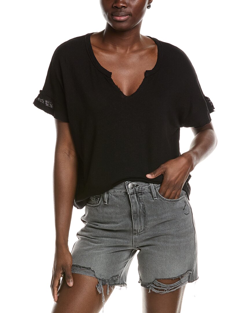 PROJECT SOCIAL T PROJECT SOCIAL T BRONWYN NOTCH LINEN-BLEND T-SHIRT