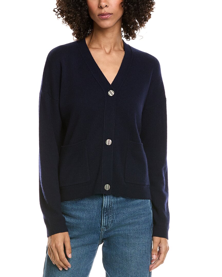 Incashmere Box Wool & Cashmere-blend Cardigan In Blue
