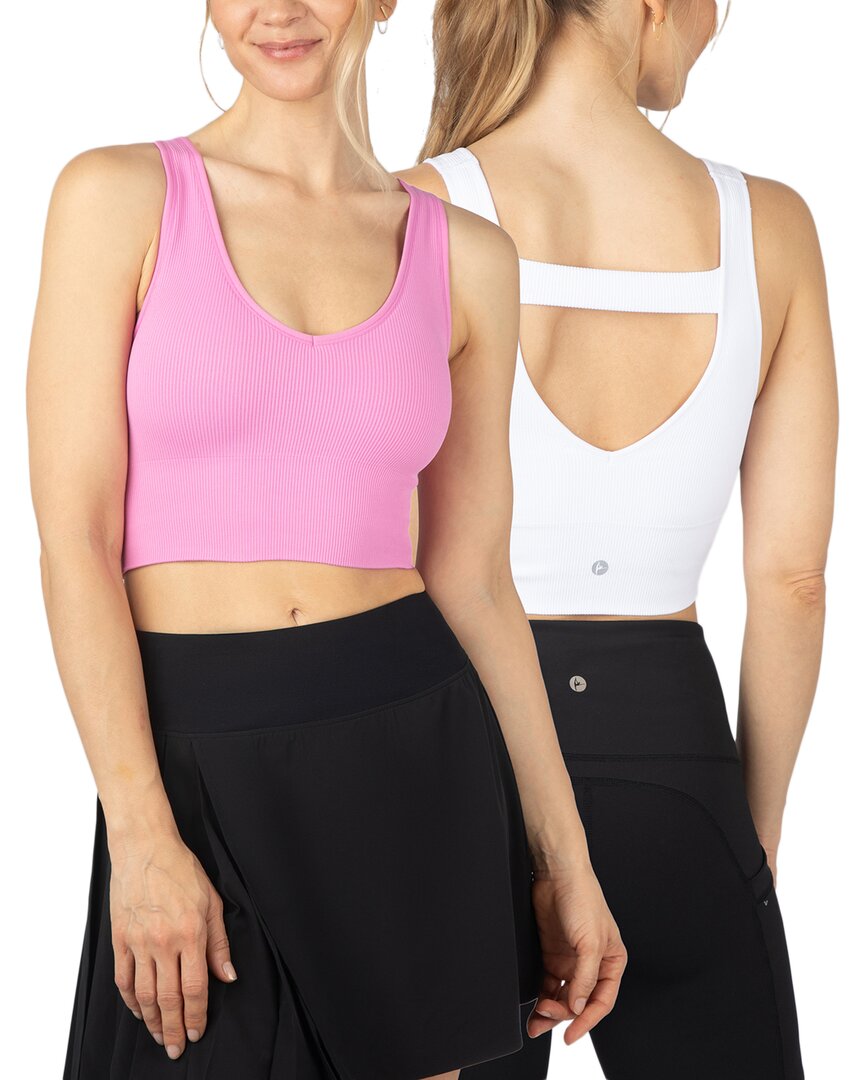 Yogalicious 2pk Seamless Bianca Crop Tank In Pink