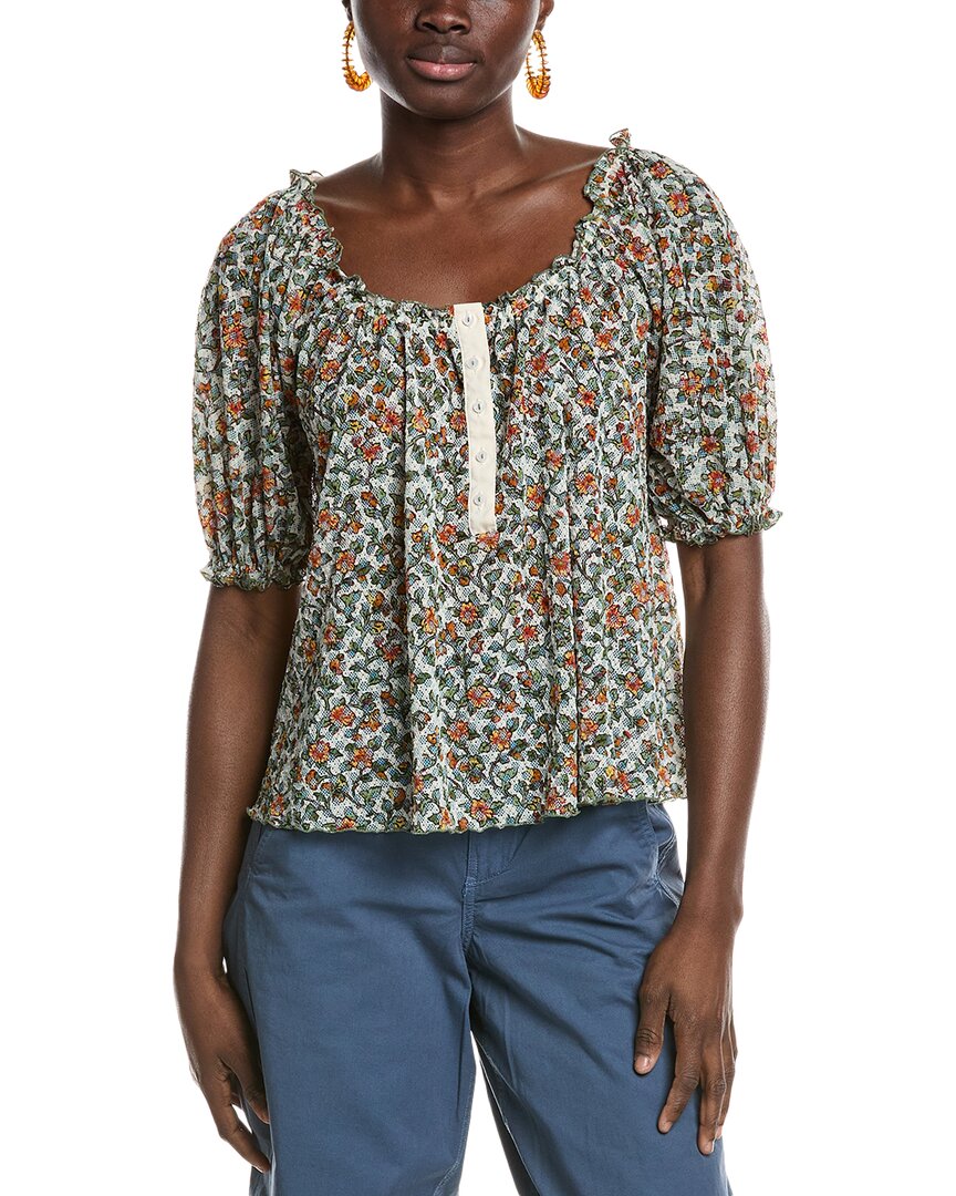 Free People Astra Peasant Top In White