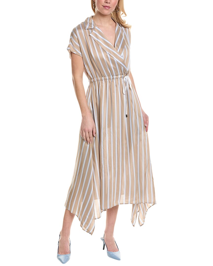 Shop Peserico Silk-blend Maxi Dress In Brown