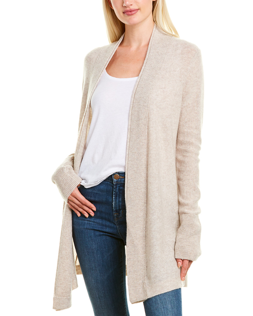 Image of Forte Cashmere Rib Trim Cashmere Cardigan