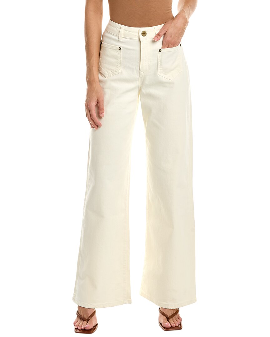 Lola Jeans Lolo Jeans Milan Ivory High-rise Wide Leg Jean | ModeSens