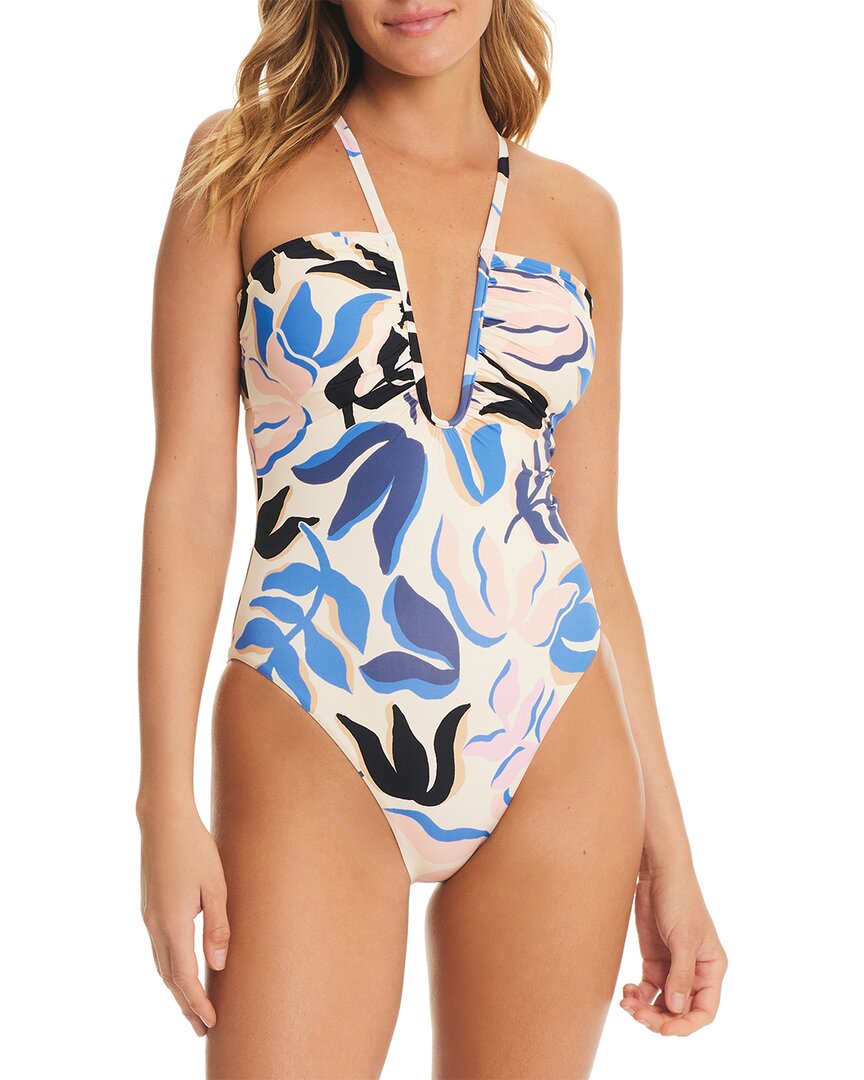 Red Carter Printed U Wire One Piece Swimsuit In Multi