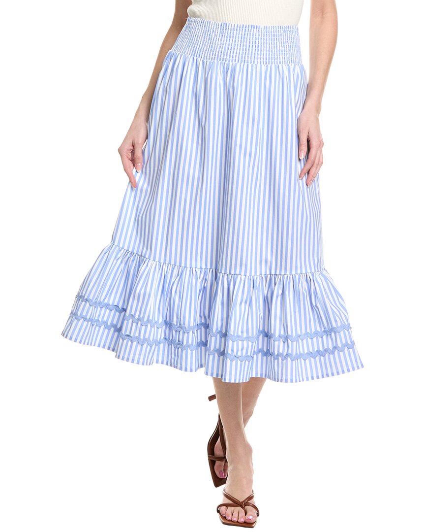 Sail To Sable Tiered Hem Skirt In Blue