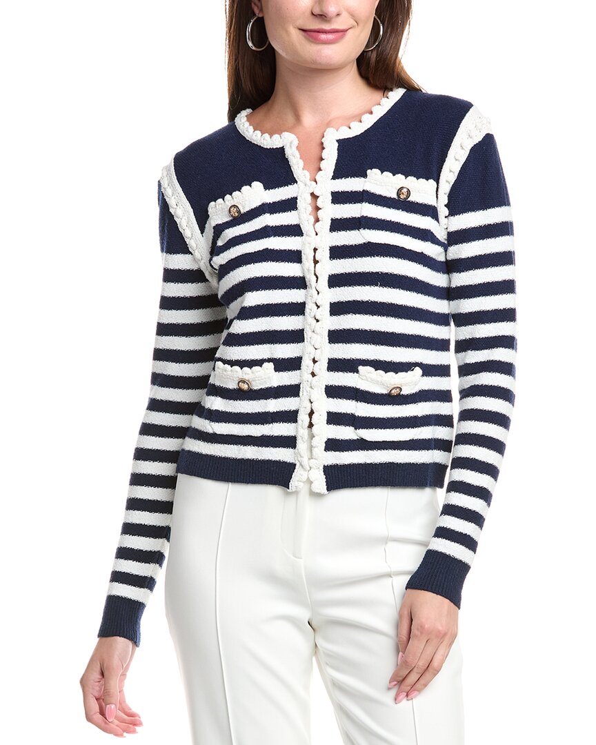 T Tahari Stripe Jacket In Blue