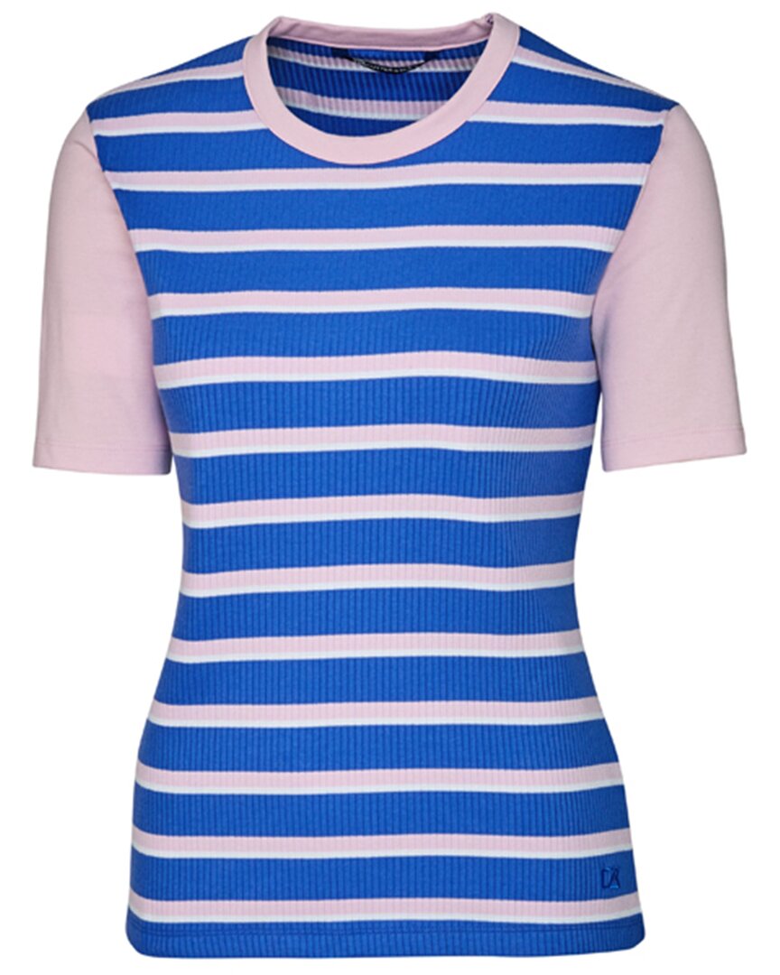 Shop Cutter & Buck Indie Stripe T-shirt In Blue