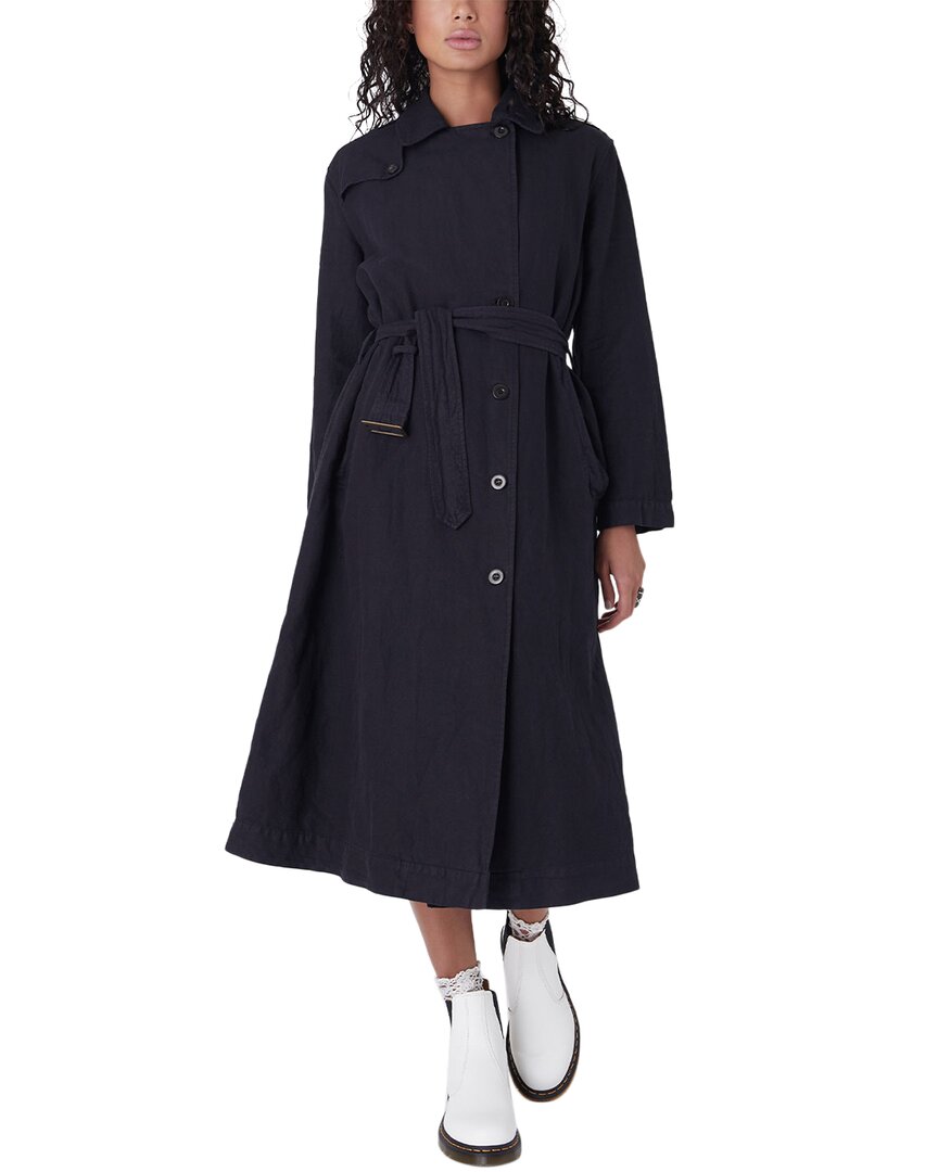 BURNING TORCH BURNING TORCH UTILITY LINEN-BLEND TRENCH COAT
