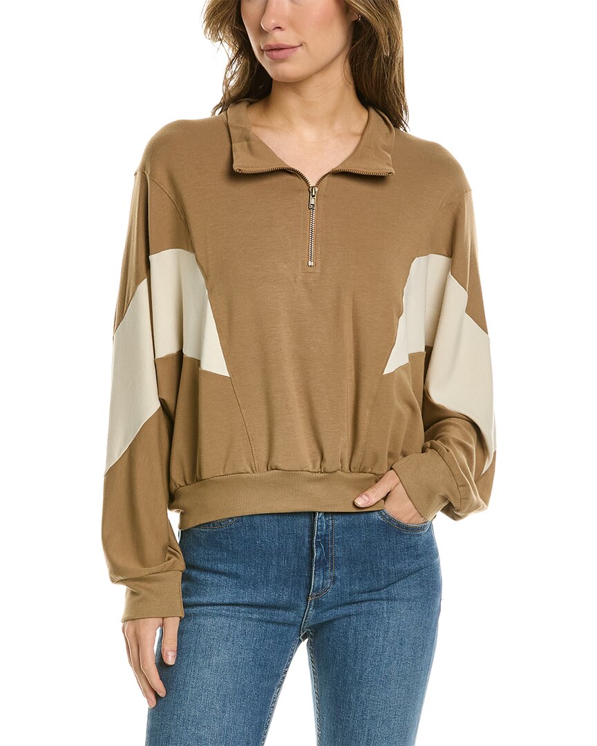 Project Social T Play It Cool Color Blocked Sweatshirt In Beige
