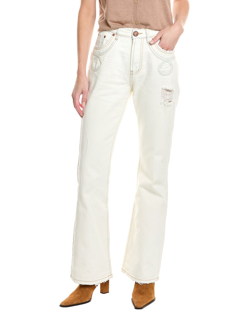 One Teaspoon Awesome Baggies Pearl High Waist Straight Jean In White