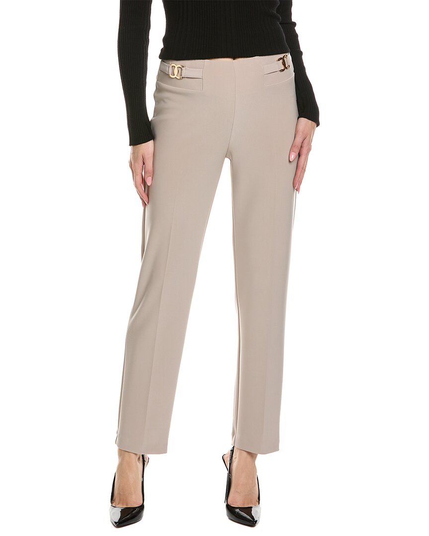 Joseph Ribkoff Hexagonal Jacquard Pant In Brown