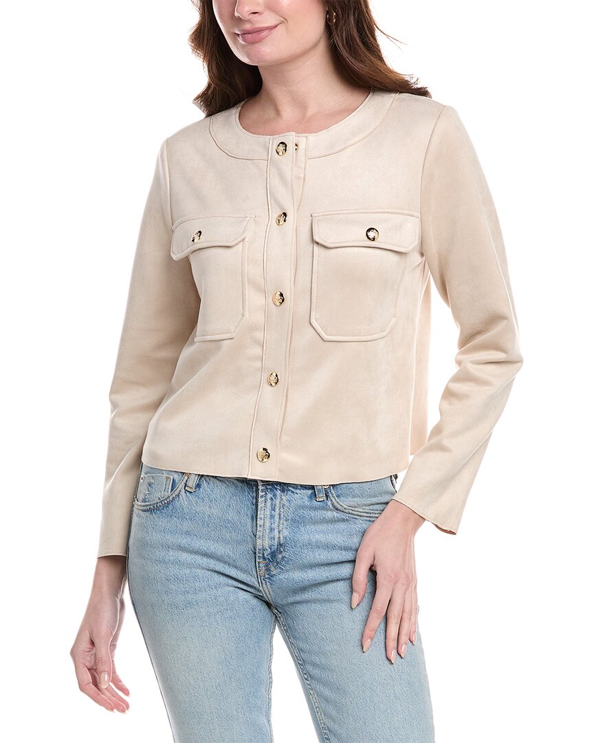 Shop Vince Camuto Raw Edge Jacket In Beige