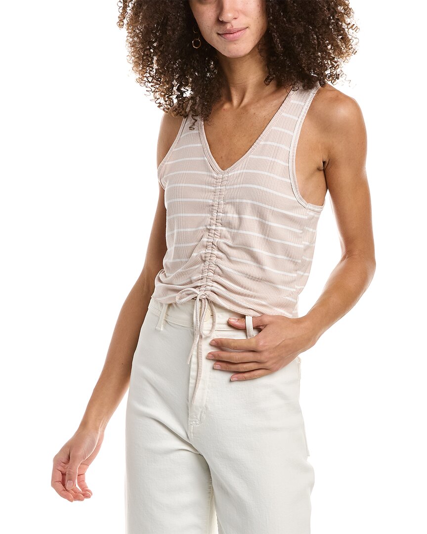 Ocean Drive Rib Knit Ruched Tank In Brown