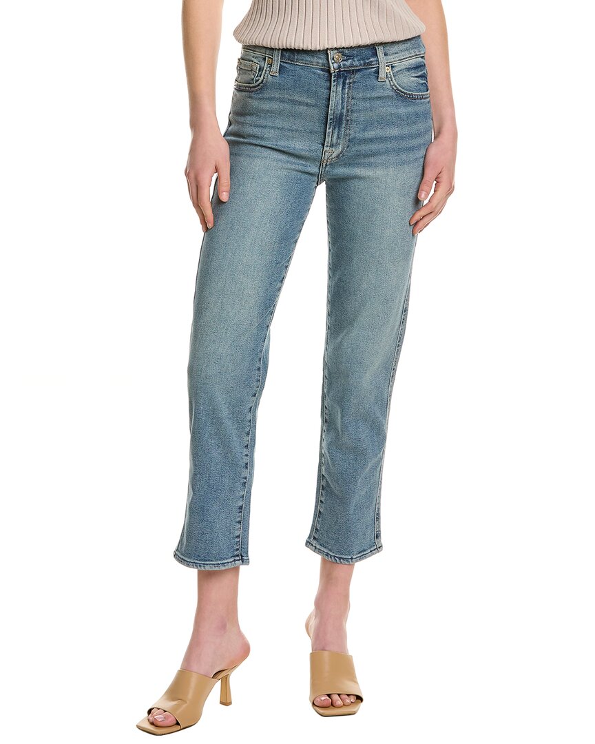 7 FOR ALL MANKIND HIGH WAIST CROPPED MUSE STRAIGHT ANKLE JEAN