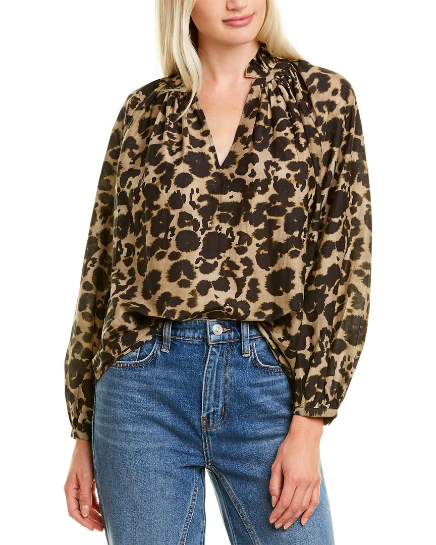 Image of Current/Elliott The Annabelle Silk-Blend Top