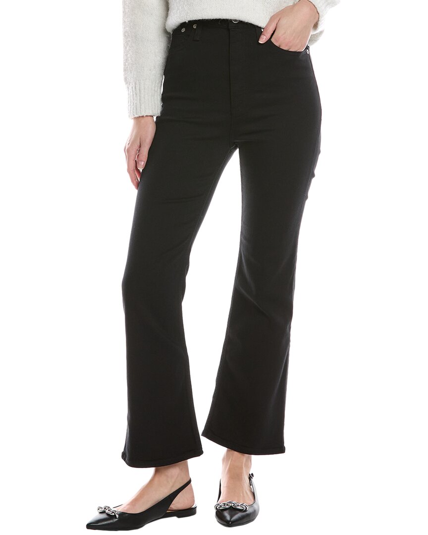 Rag & Bone Casey Black High-rise Ankle Flare Jean In Black