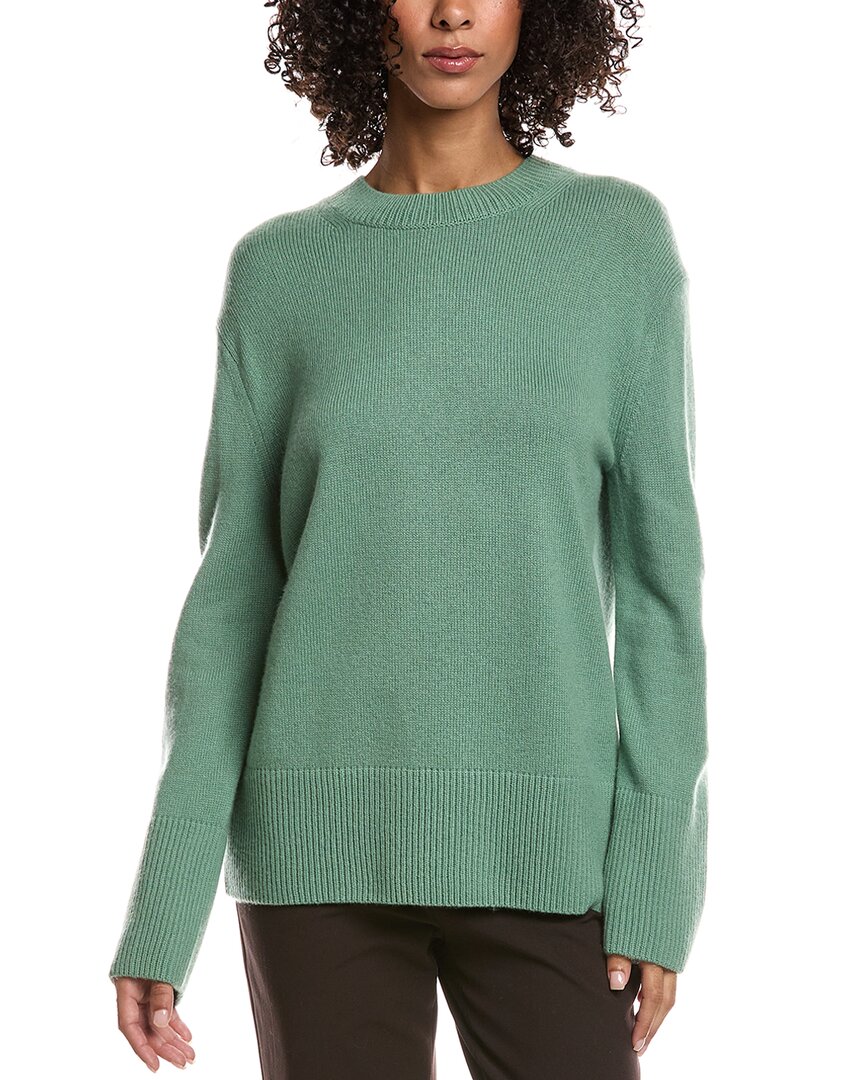 Vince Crew Easy Wool & Cashmere-blend Sweater In Green