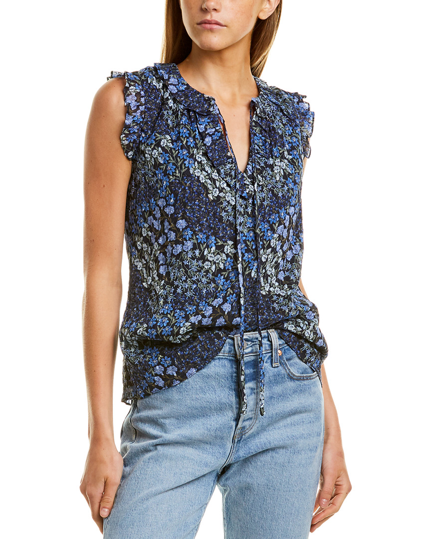 Image of Rebecca Taylor Ava Floral Silk-Blend Top