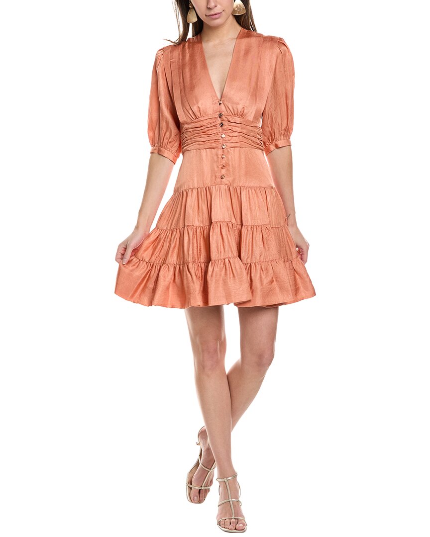 Sandro Woman Short Dress Orange Size 10 Acetate In Pink