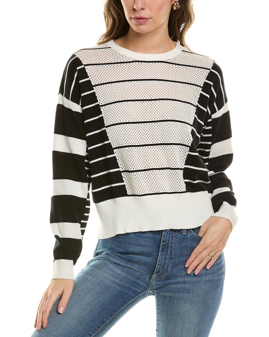 Wispr Pointelle Silk-blend Sweater In Black