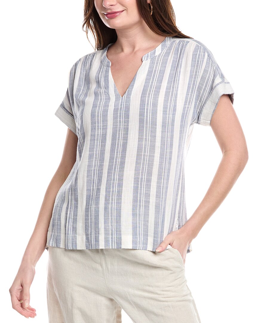 Splendid Raegan Striped Linen-blend Blouse In White