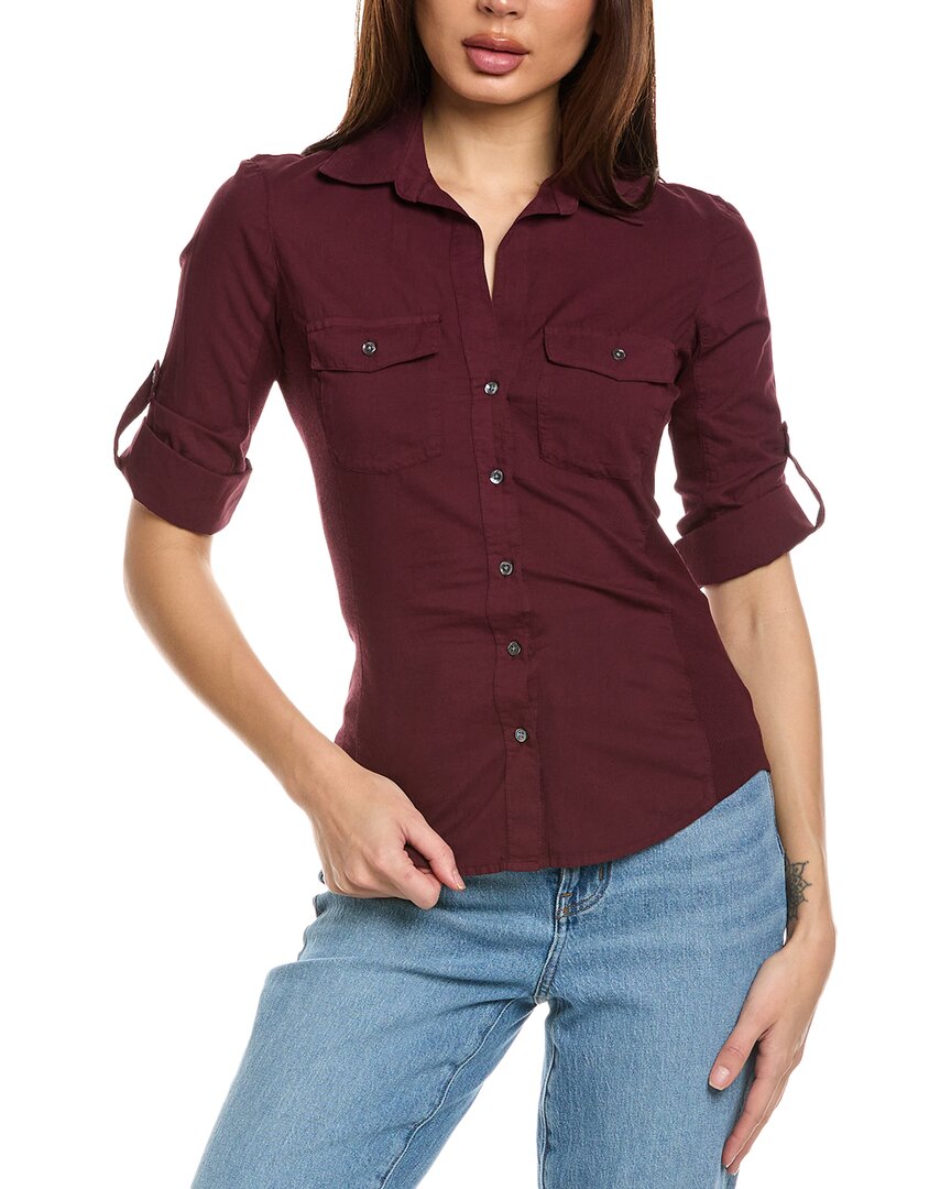 James Perse Three-quarter Sleeve Button-up Shirt