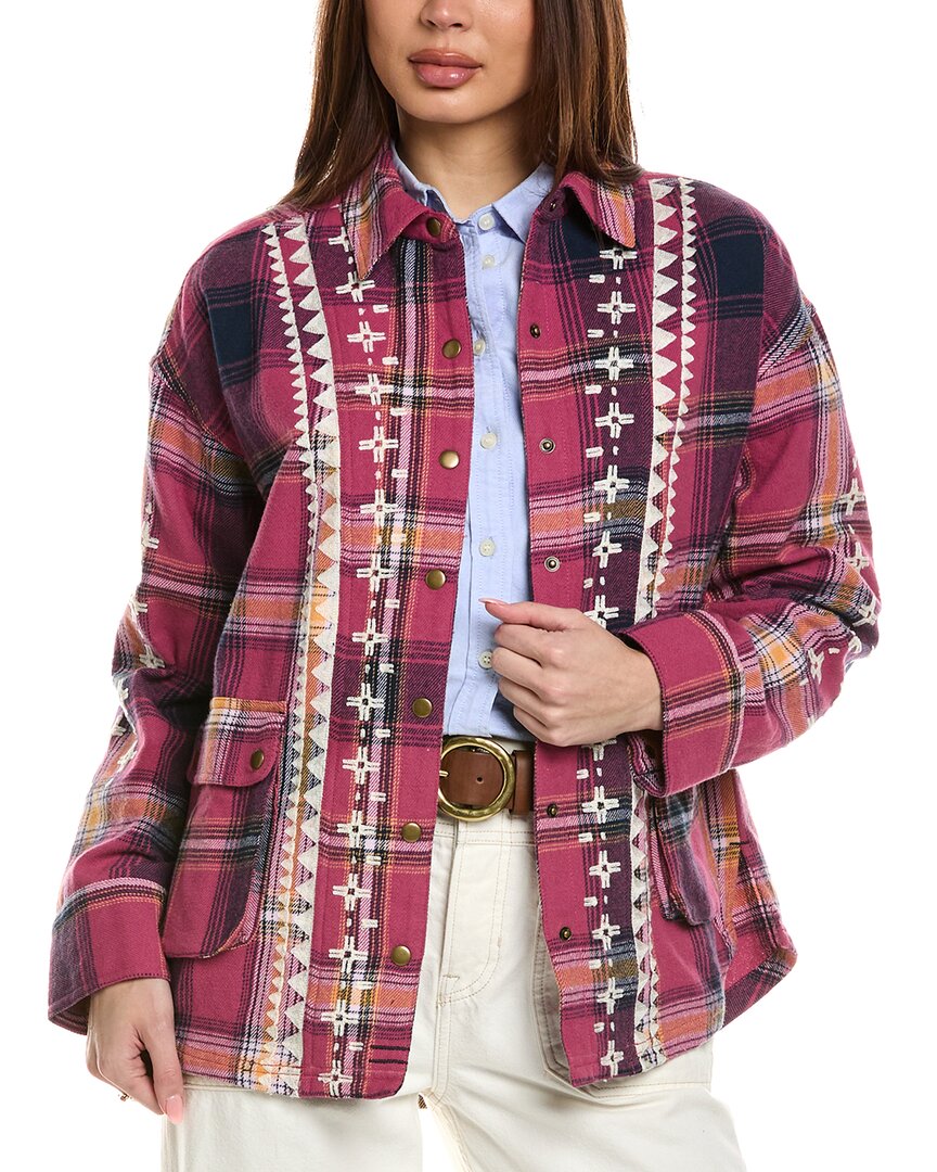 Free People Nordic Chill Shirt Jacket In Red