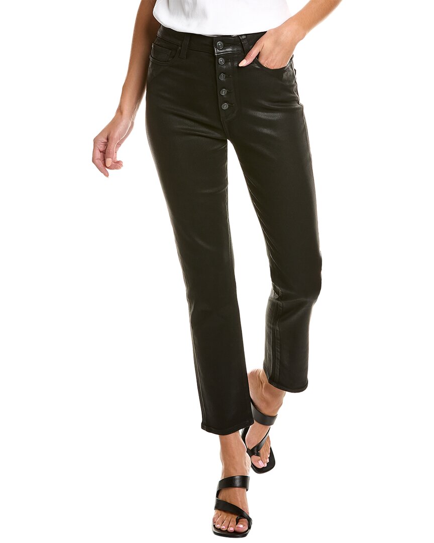 PAIGE PAIGE DENIM ACCENT BLACK FOG LUXE COATING ULTRA HIGH RISE STRAIGHT LEG JEAN