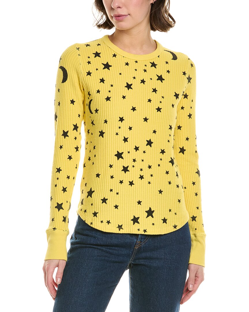 Mother The Itty Bitty Goodie Goodie Thermal Star Power T-shirt In Yellow