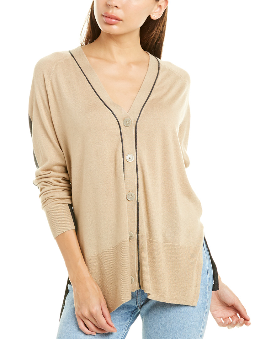 Image of ATM Colorblocked Silk, Wool & Cashmere-Blend Cardigan