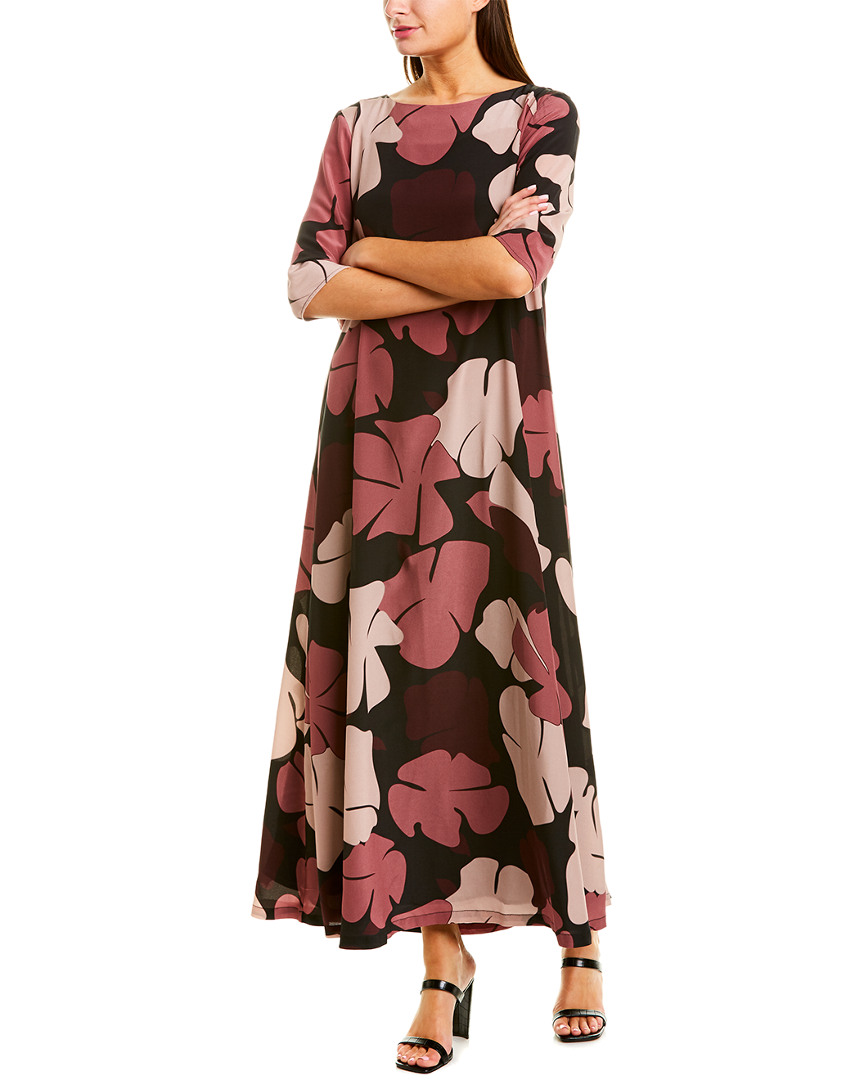 Warm Printed Silk Maxi Dress Women's Brown 1 88882316686 | eBay