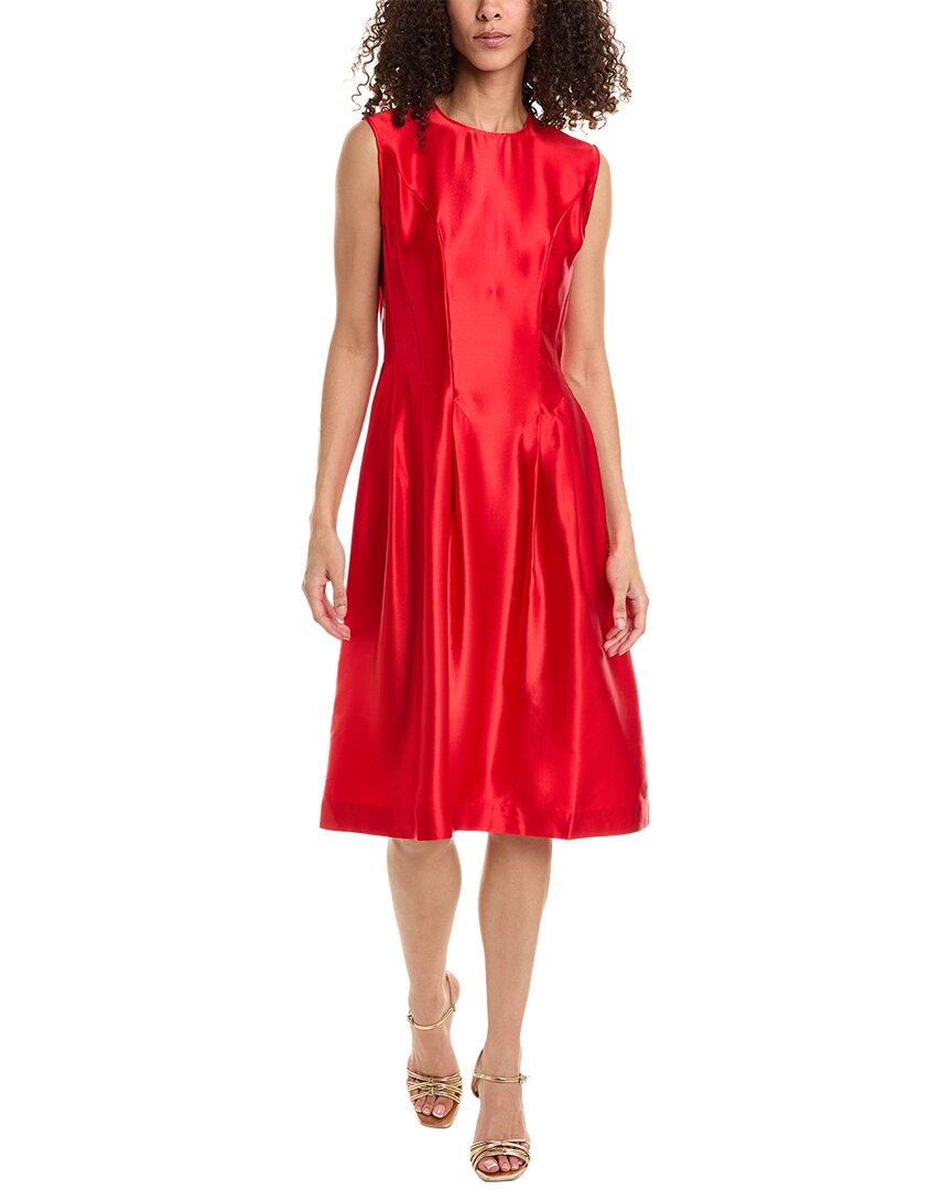 Shop Frances Valentine Florencia Silk A-line Dress In Red