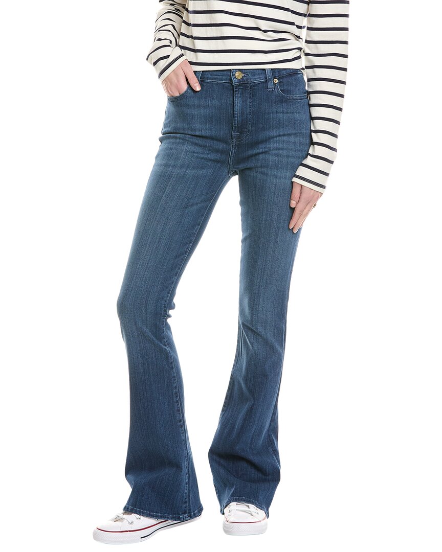 7 For All Mankind Ali High-waist Neptune Classic Flare Jean In Blue