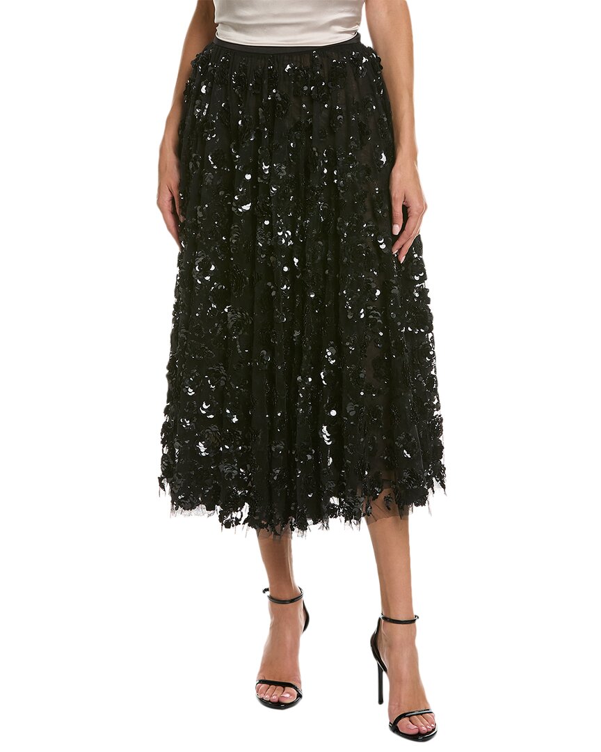 Michael Kors Tulle Circle Skirt In Black
