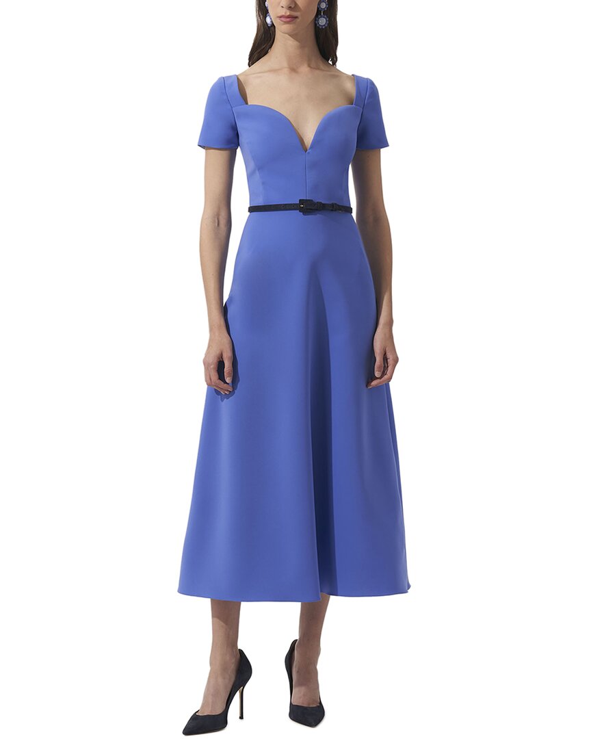 Carolina Herrera Sweetheart Neck Crepe Midi Dress