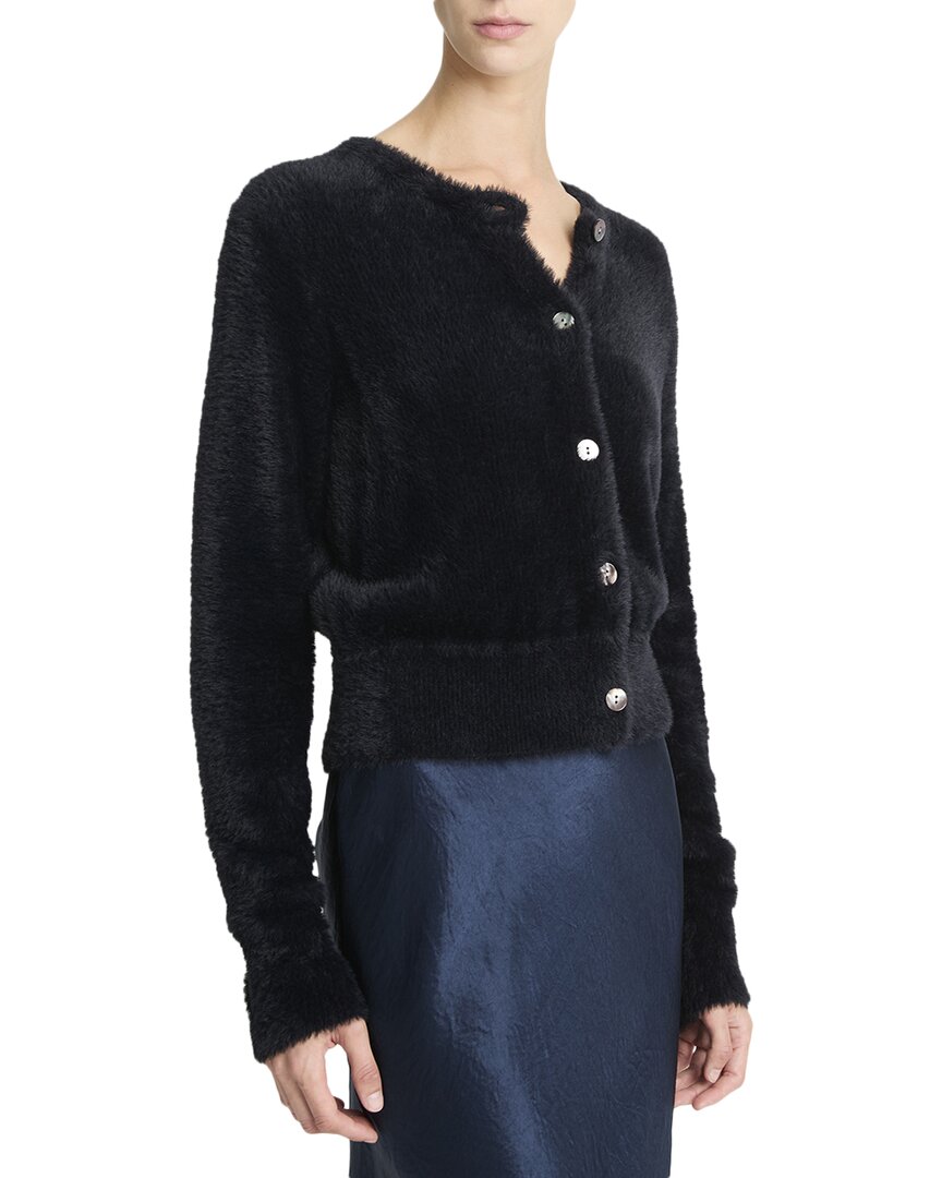 Vince Eyelash Cardigan In Black
