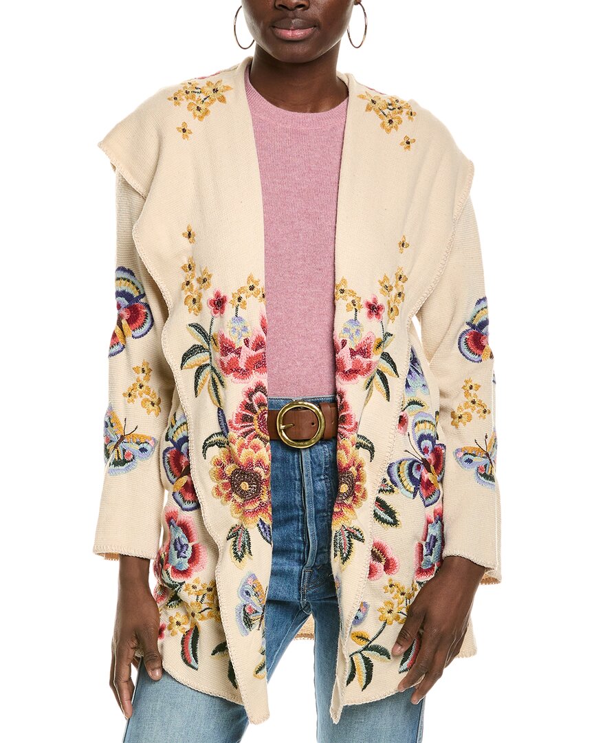Johnny Was Biya Midi Hoodie Jadis In Ecru In Multi
