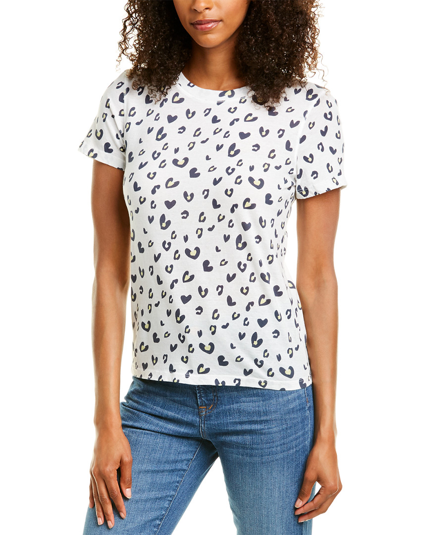 Image of Monrow Heart Leopard Vintage Fitted Crew Shirt