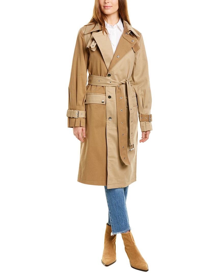 Image of Avec Les Filles Two-Tone Trench Coat