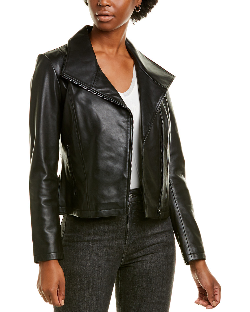Image of Badgley Mischka Envelope Leather Jacket