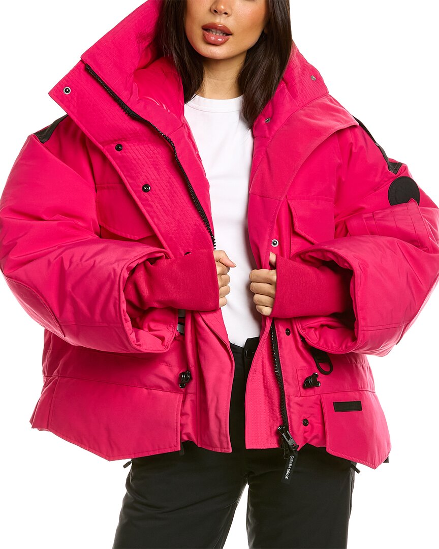Shop Canada Goose Snow Mantra Cropped Down Coat In Pink