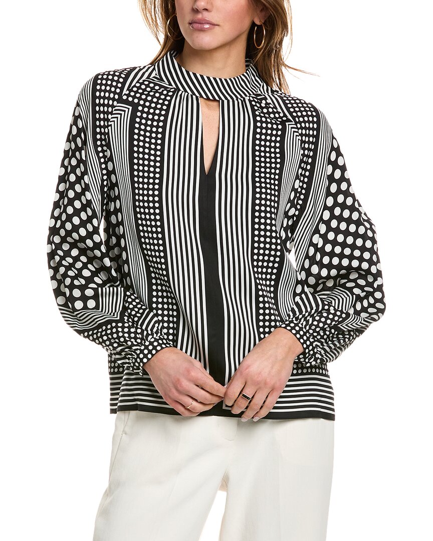 ELIE TAHARI ELIE TAHARI THE OLIVIA SILK-BLEND BLOUSE