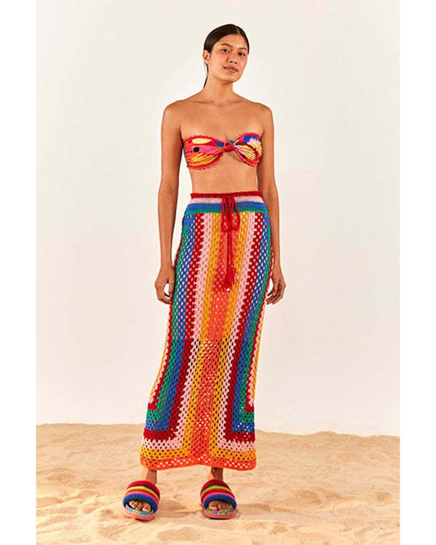 Shop Farm Rio Striped Scarf Crochet Midi Skirt