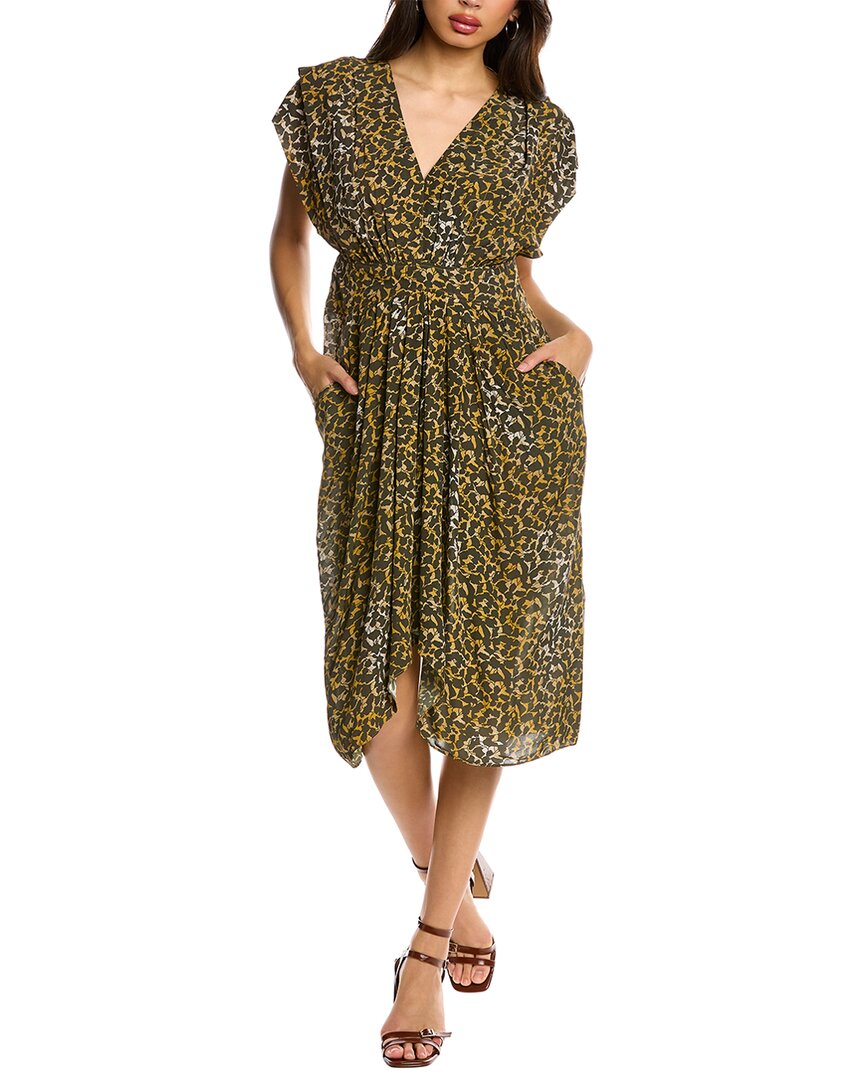 Isabel Marant Almeya Midi Dress In Gold | ModeSens