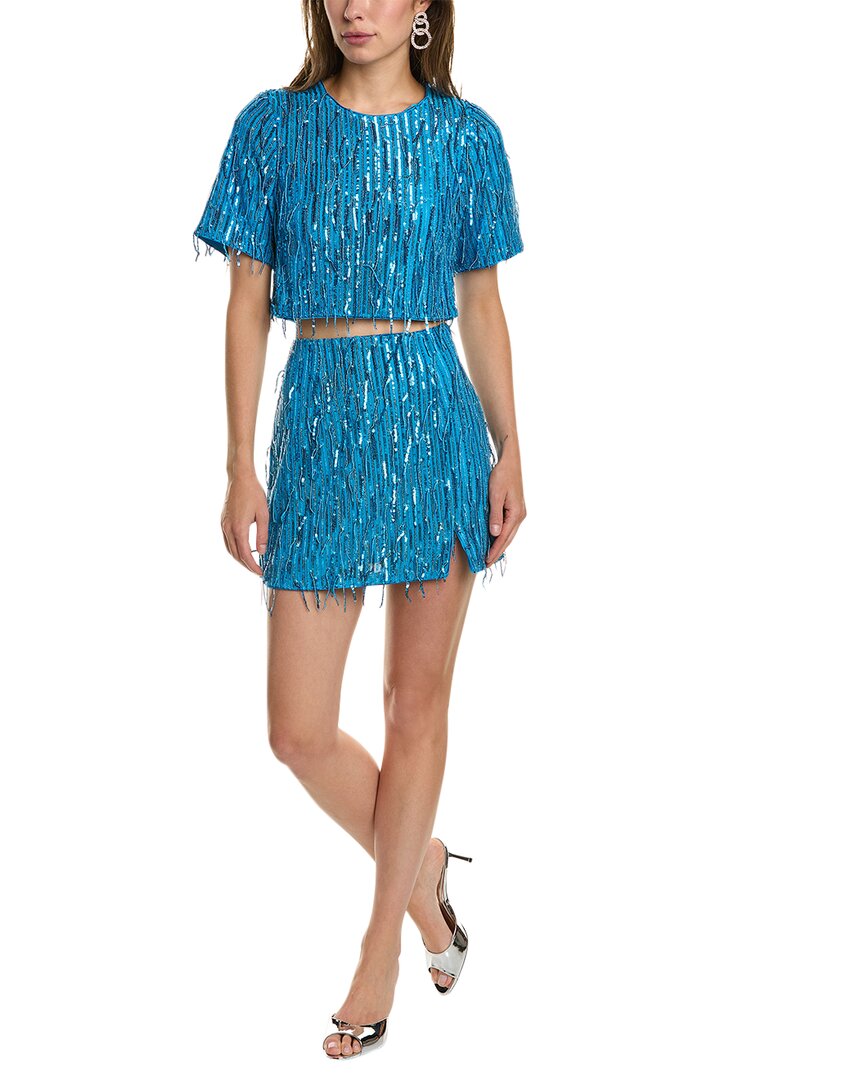 Saylor 2pc Margarette Top & Skirt Set In Blue