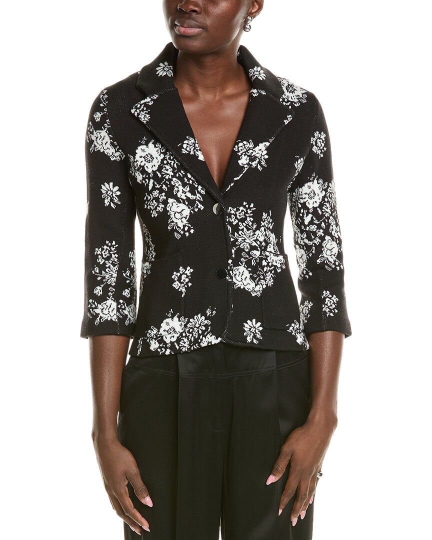 Shop Minnie Rose Floral Blazer In Black