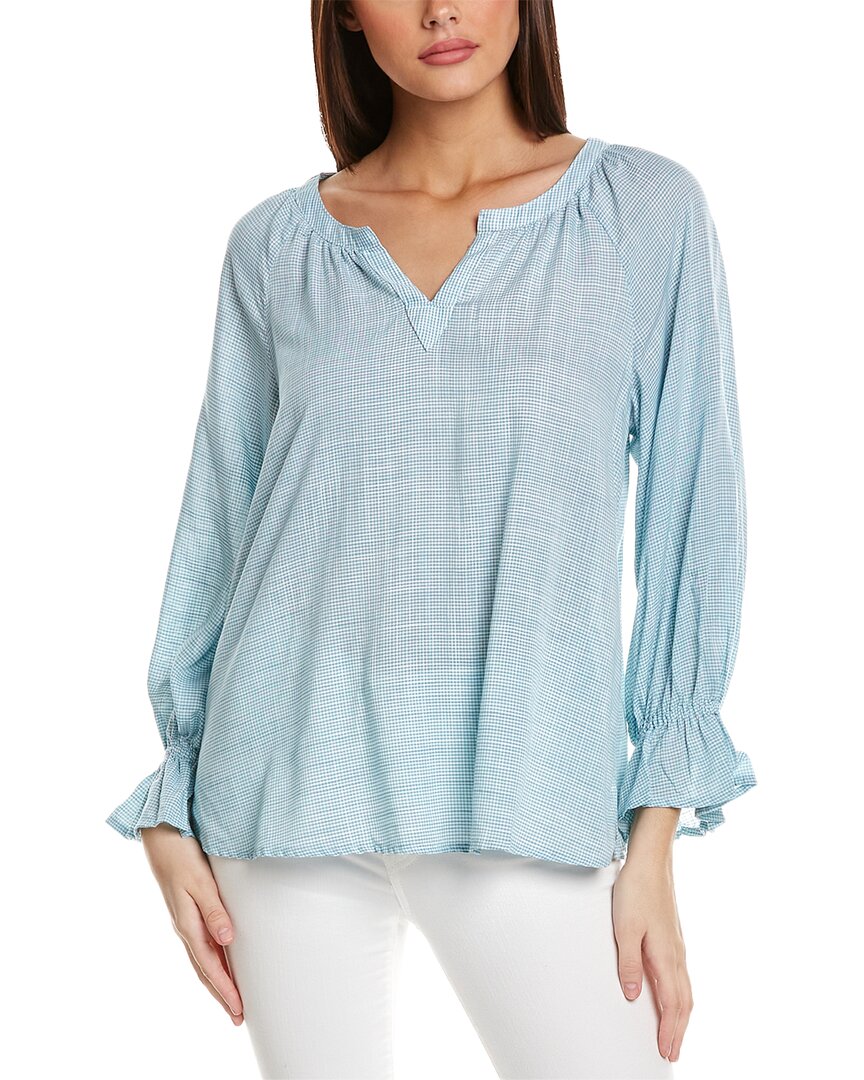 Tommy Bahama Montauk Gingham Popover Top In Green | ModeSens